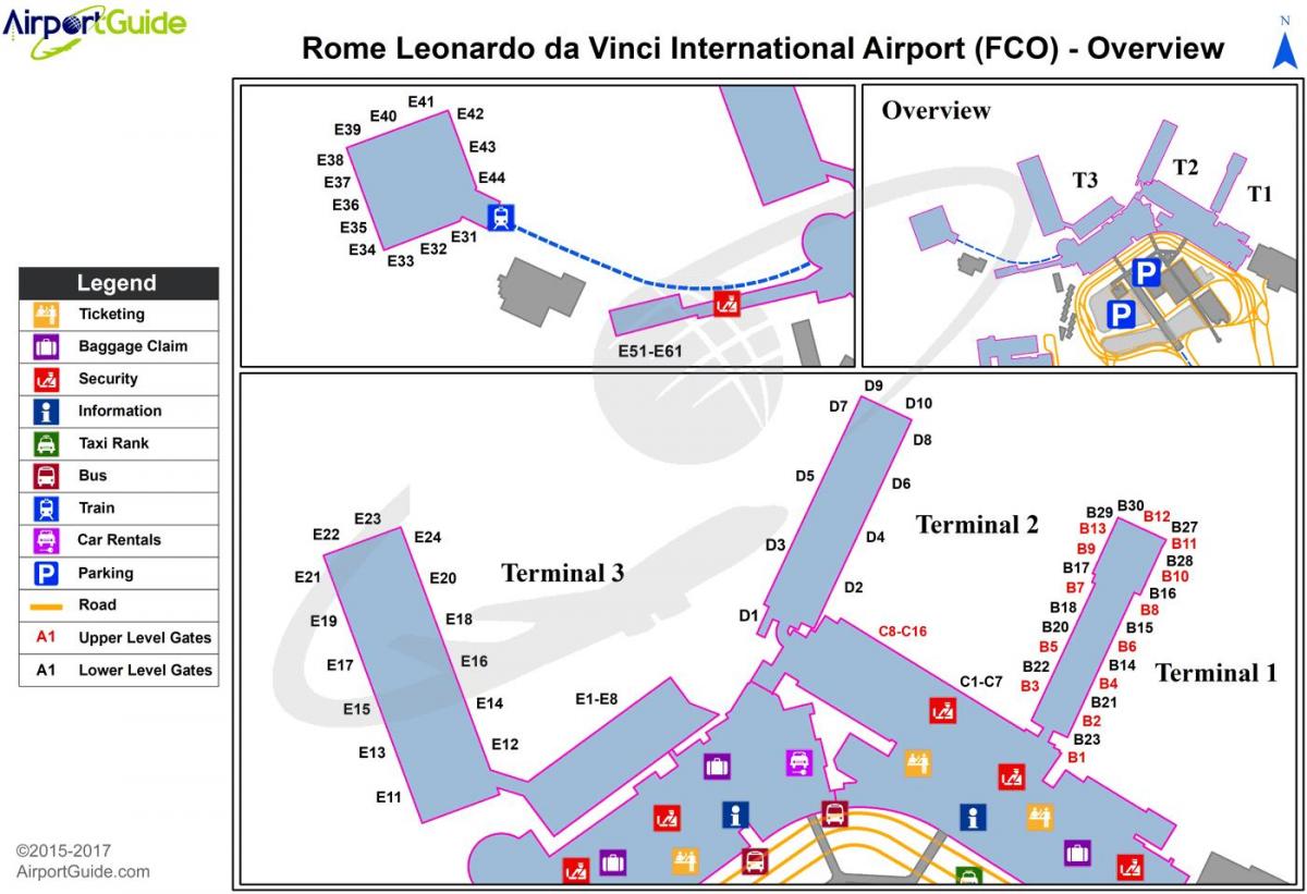 aeropuerto internacional leonardo da vinci mapa