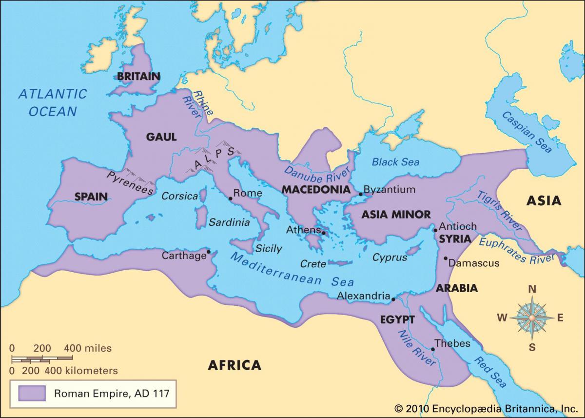 la antigua Roma mapa para niños