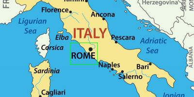 Mapa de Italia mostrando Roma