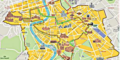 Roma hop on hop off bus tour mapa de la ruta
