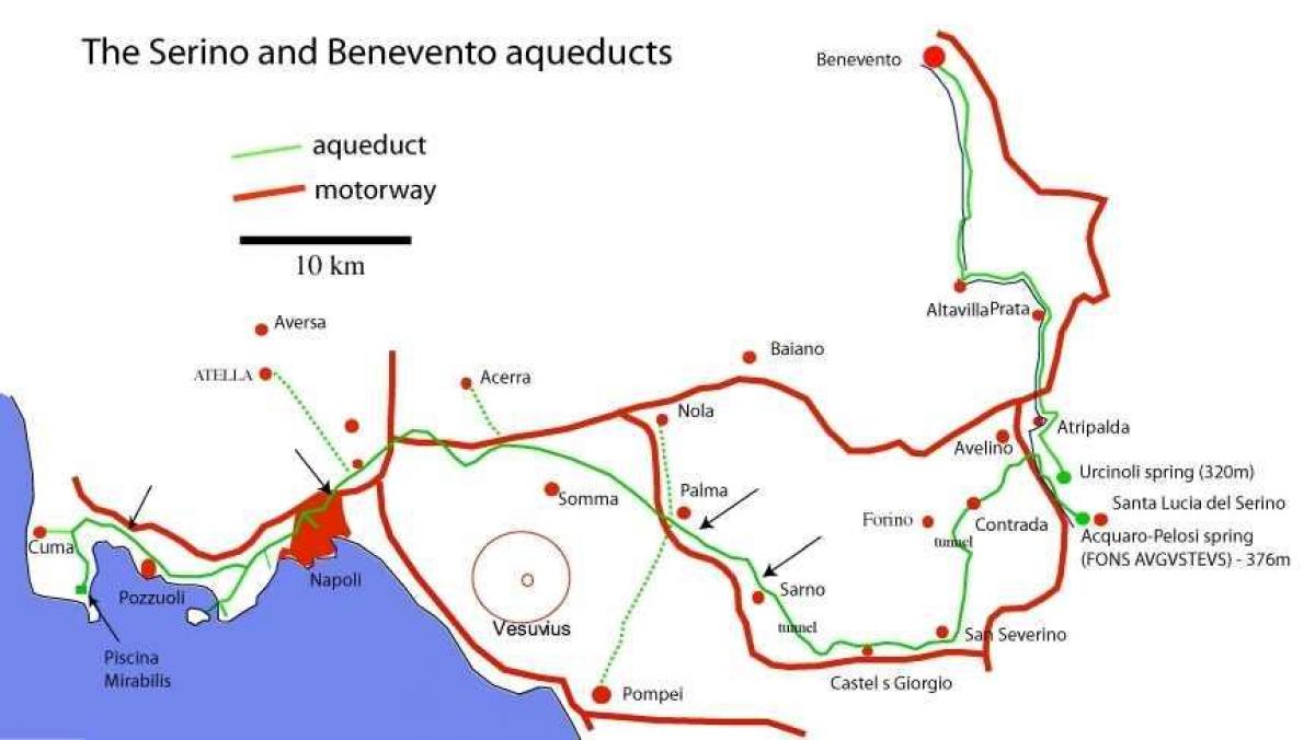 Mapa de los acueductos Romanos 
