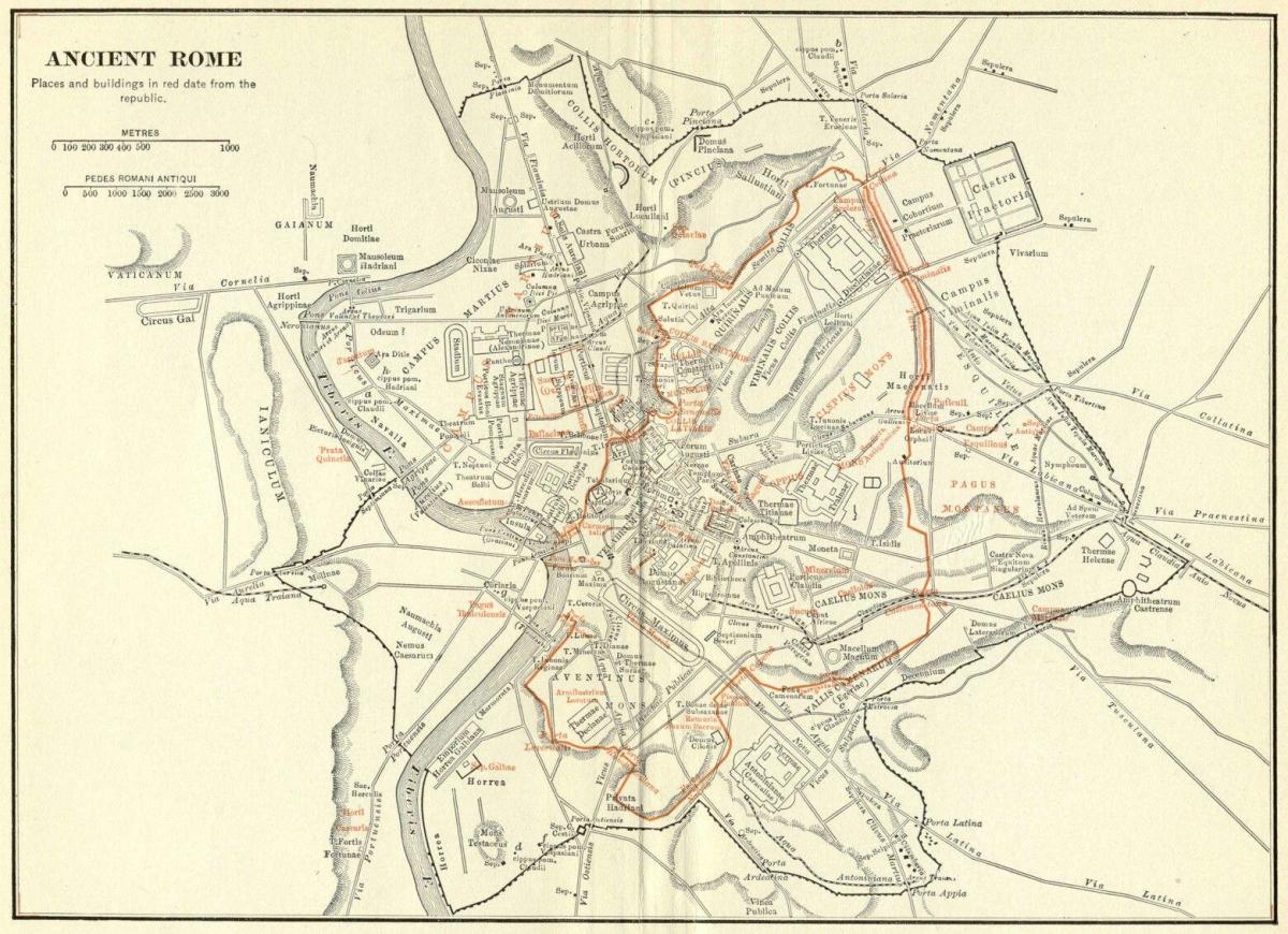 vintage mapa de Roma