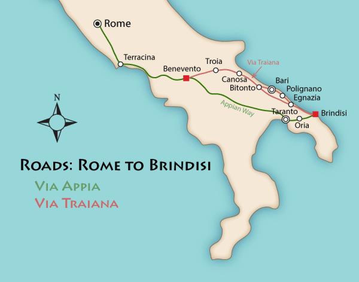 Appian way mapa - via appia Italia mapa (Lazio - Italia)