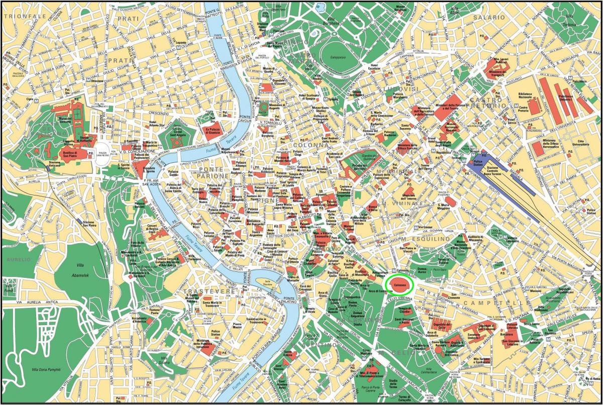 mapa del coliseo de Roma