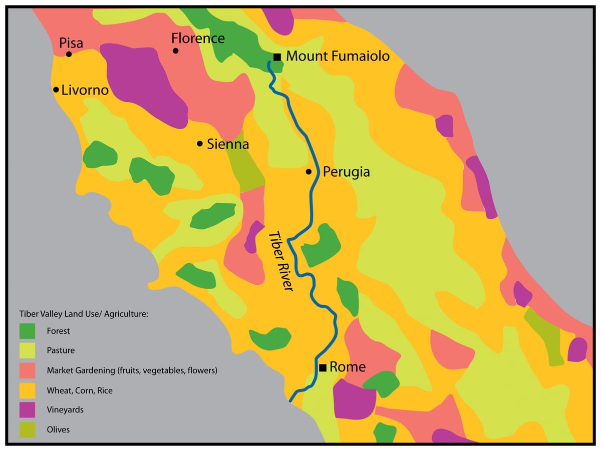 mapa físico de la antigua Roma