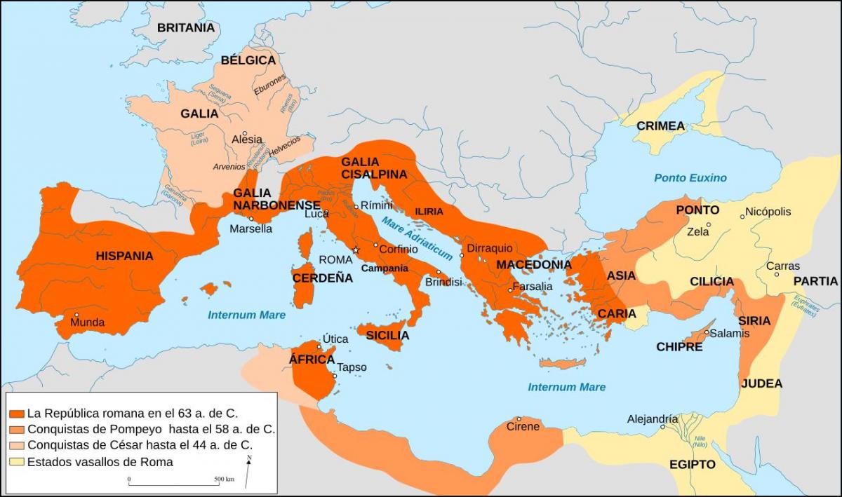 la antigua Roma mapa de la etiqueta