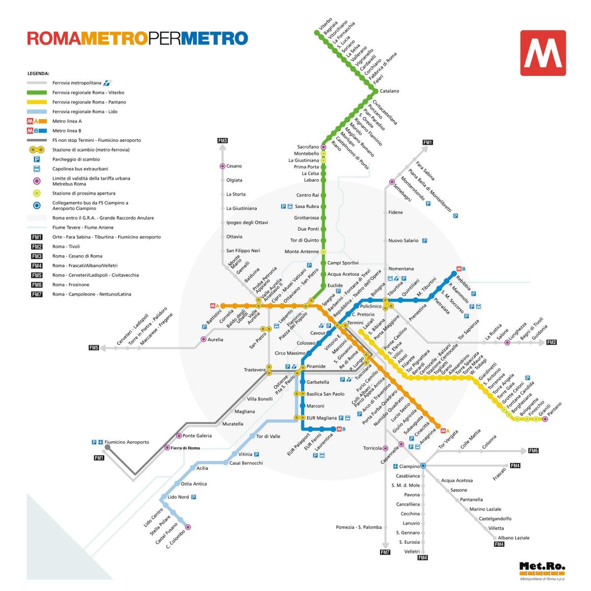 Mapa de la estación de metro Rome