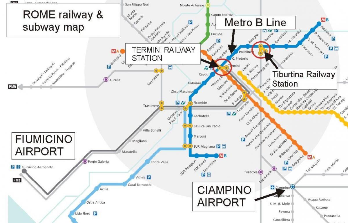 La estación de Roma termini mapa