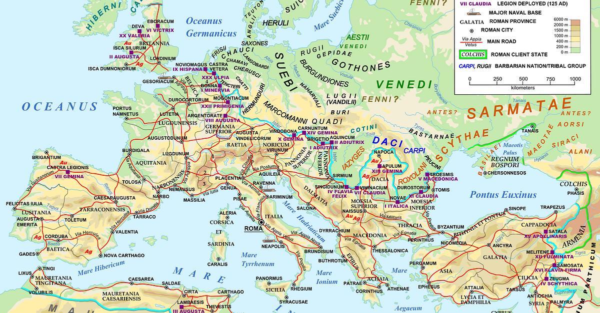 Mapa de la Roma imperial 