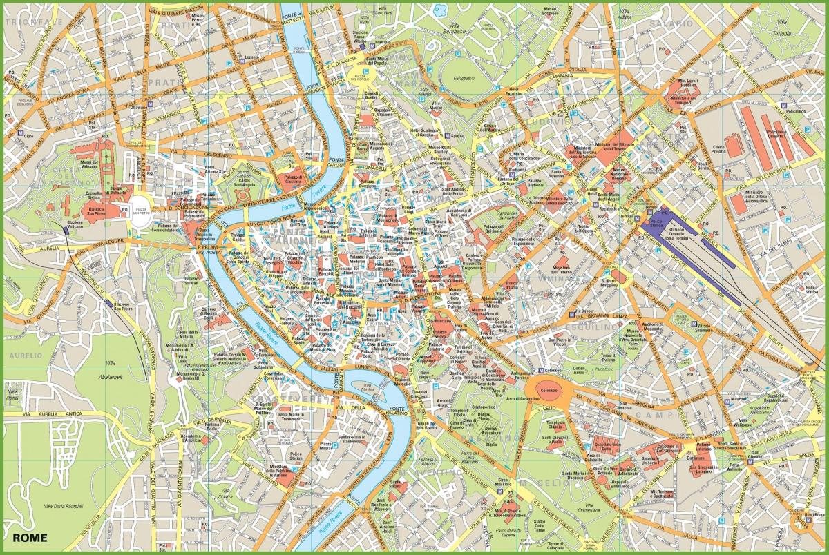 mapa de Roma sitios de interés turístico