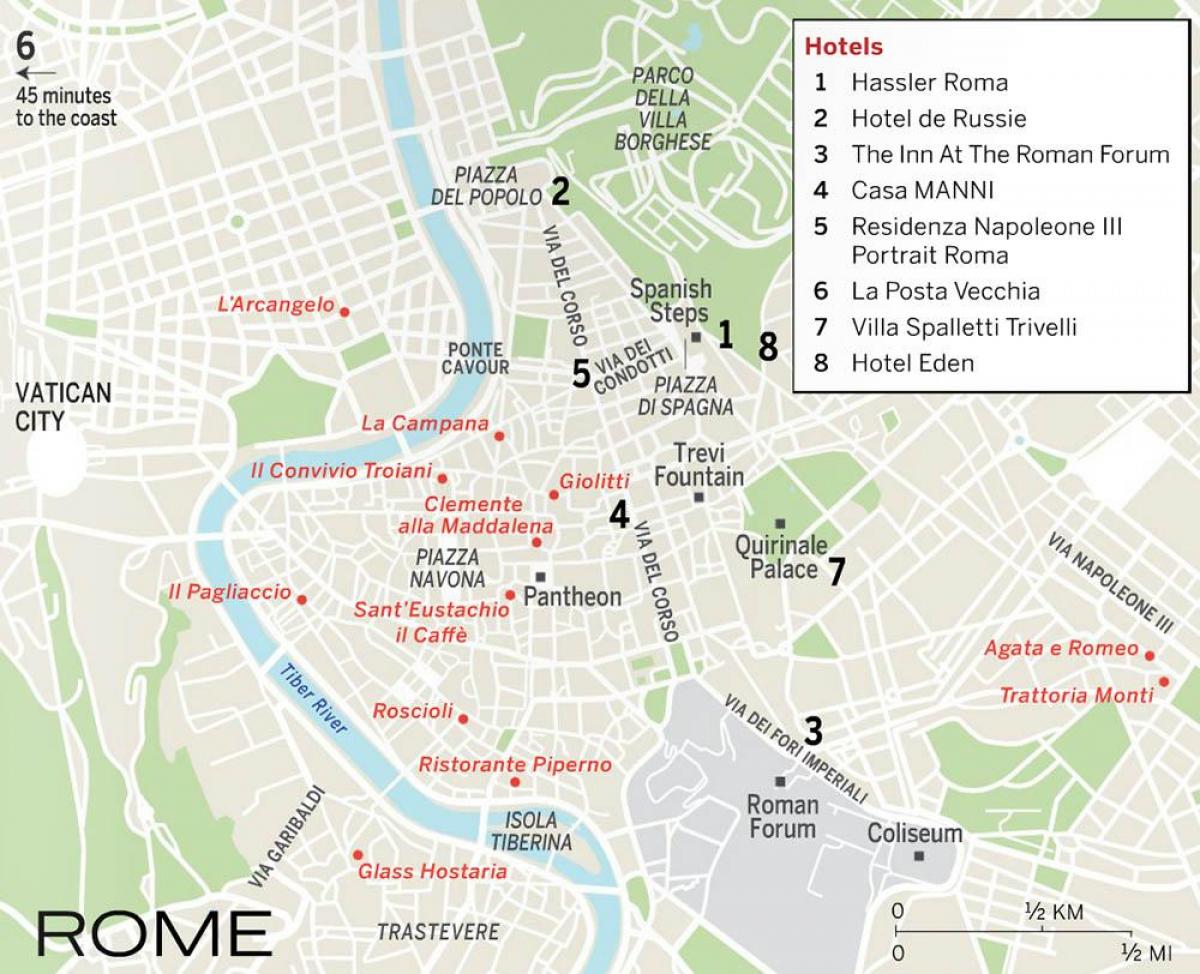 mapa del panteón de Roma, Italia