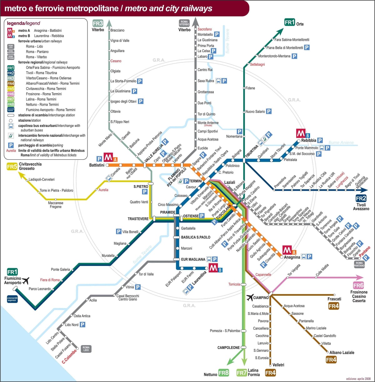 Roma, Italia estación de tren mapa