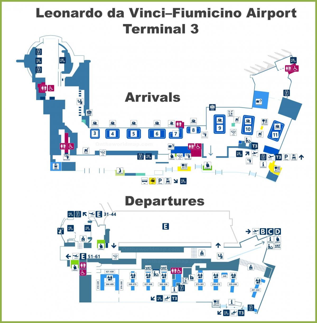 aeropuerto fco mapa de la terminal 3