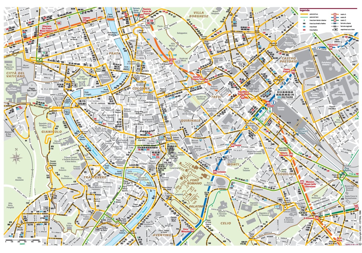 Roma autobús mapa