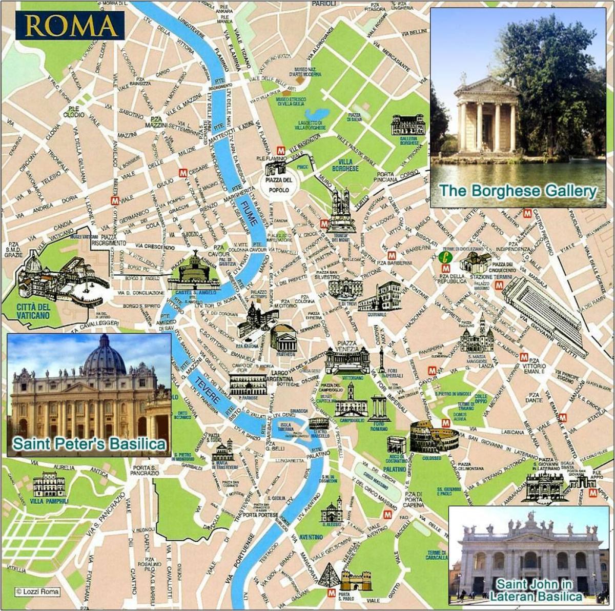 Mapa de puntos de interés de Roma
