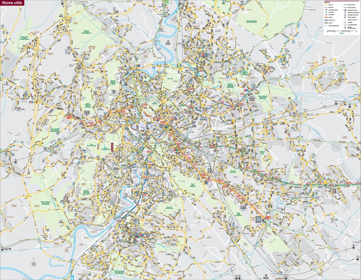 Roma, Italia mapa de autobuses