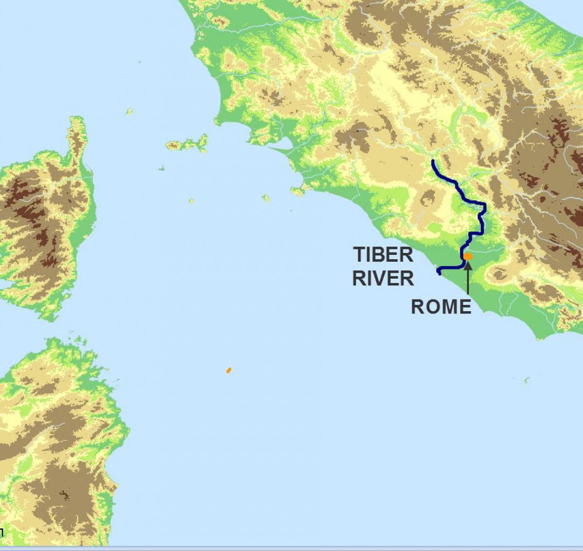 Tiber Mapa Río Tíber Mapa Lazio Italia 5583