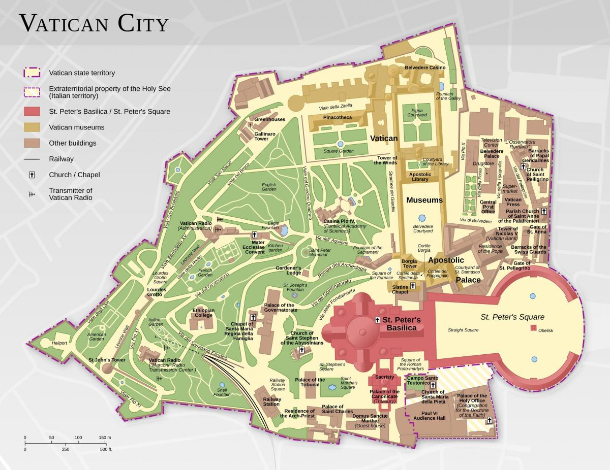 mapa turístico de la ciudad del vaticano