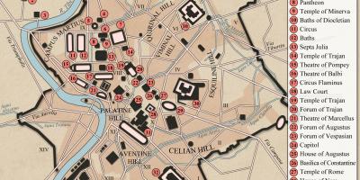 La antigua ciudad de Roma, diseño de mapa