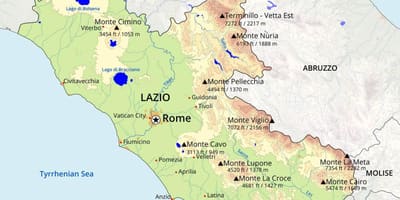 El mapa topográfico de roma