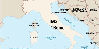 Mapa de Roma, Italia y alrededores