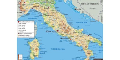 Mapa físico de Roma