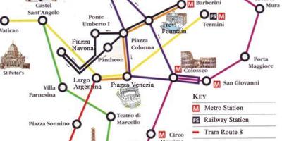 Mapa de Roma autobús 116 de la ruta