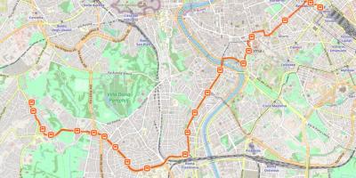Mapa de Roma h ruta de autobús