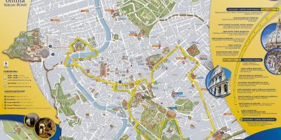 Mapa de Roma open tour de la ruta de autobús 