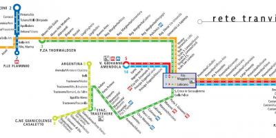 Mapa de Roma tranvía 19 